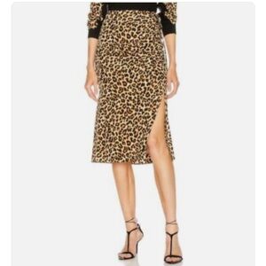 Veronica Beard Leopard Print Ari Ruched Skirt size 4